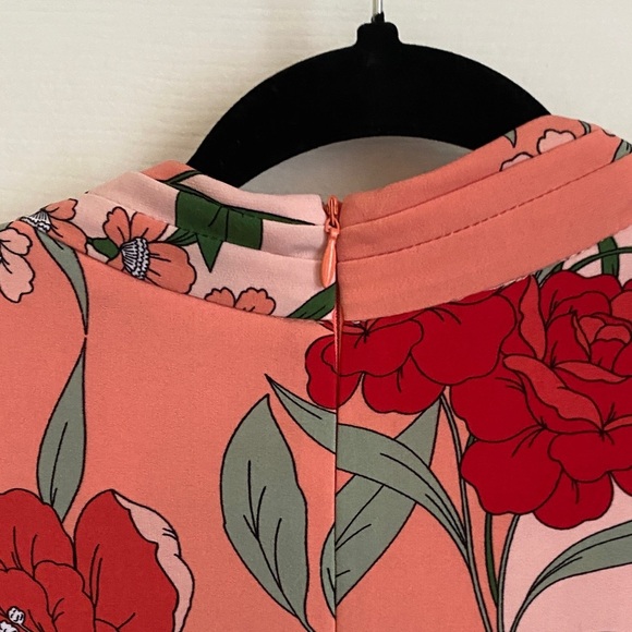 BOGO! NWT London Times Floral Print Cap Sleeve Sheath Dress In Pink size 10 - Picture 9 of 13